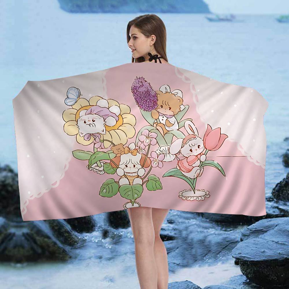 kawaii Cat Mikko artwork I-Illustrations Big Microfiber Beach Towels Quick Dry Towel Sand Pool Towel for Travel Swim Pool Yoga