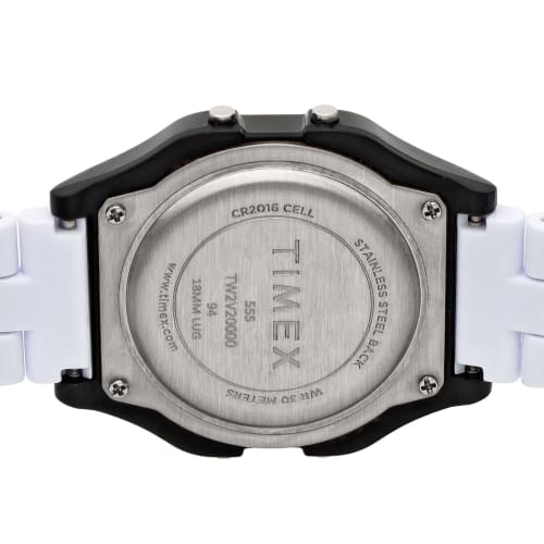 TIMEX Classic Digital Tile Collection Unisex Watch, Black Dial, Quartz Movement, TW2V20000-1, White
