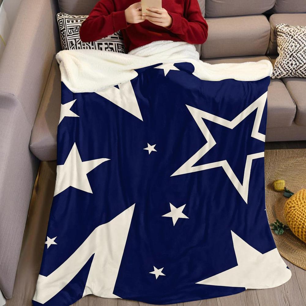 Marineblau Sternenraster Flanelldecke Warm Weich Halloween Weihnachten Sofa Warm Gemütlich Dekorative Dekoration Geschenk für Alle Jahreszeiten