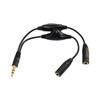 Cable divisor en Y para auriculares de 3,5 mm macho a doble hembra con interruptores de control de volumen para PC