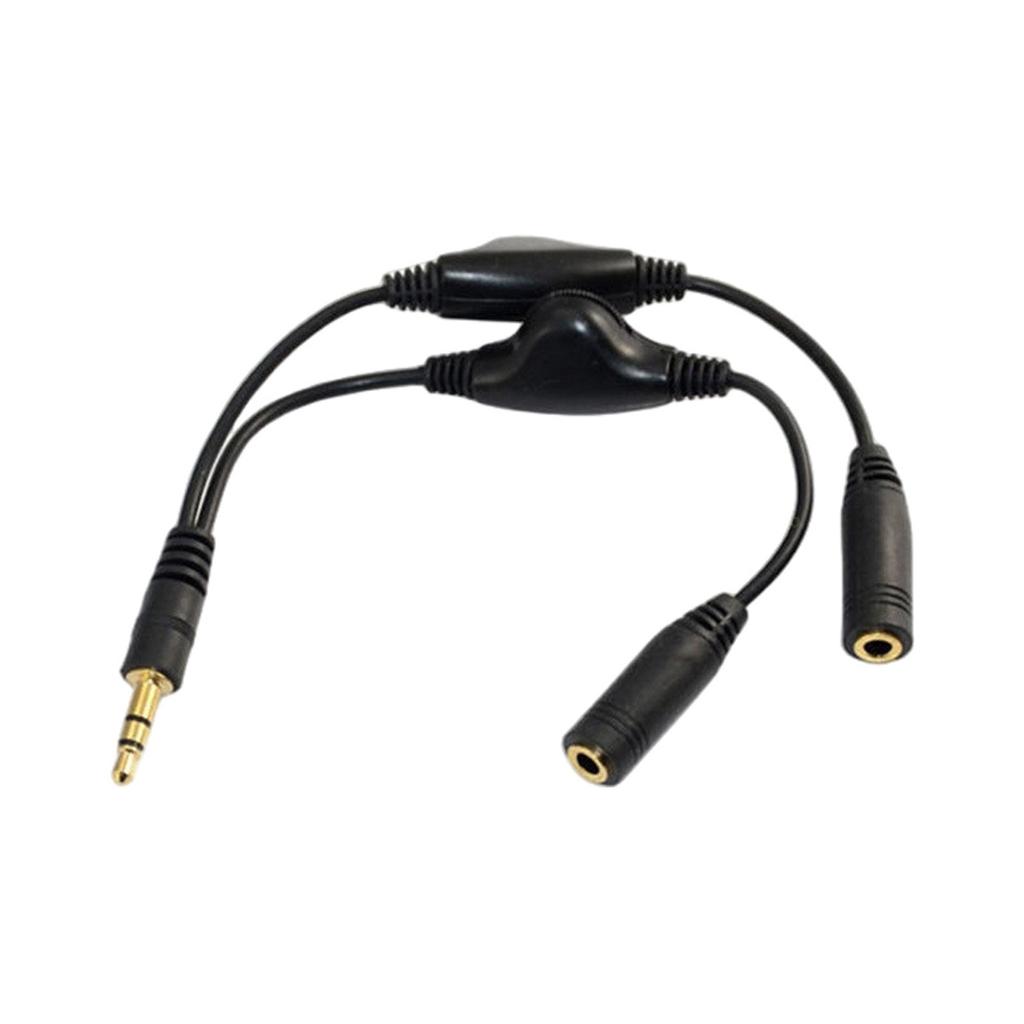 Cable divisor en Y para auriculares de 3,5 mm macho a doble hembra con interruptores de control de volumen para PC