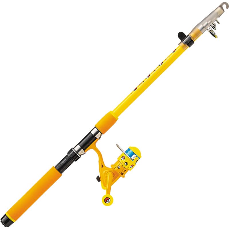 Valleyhill Pokemon Dětský teleskopický rybářský prut 240 cm Žlutý – Rozšiřitelný prut pro začátečníky