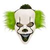 Theatrical Horror Mask Halloween Short Hair Clown Mask, Scary Joker Full Face Creepy Cosplay for Masquerade Party Costume Props