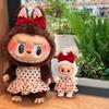 For 17cm/38cm Labubu Doll Clothes Fashion Dress Sweater Doll Clothes Color Match Cardigan Dolls Accessories Cute Decoration Little Clothes