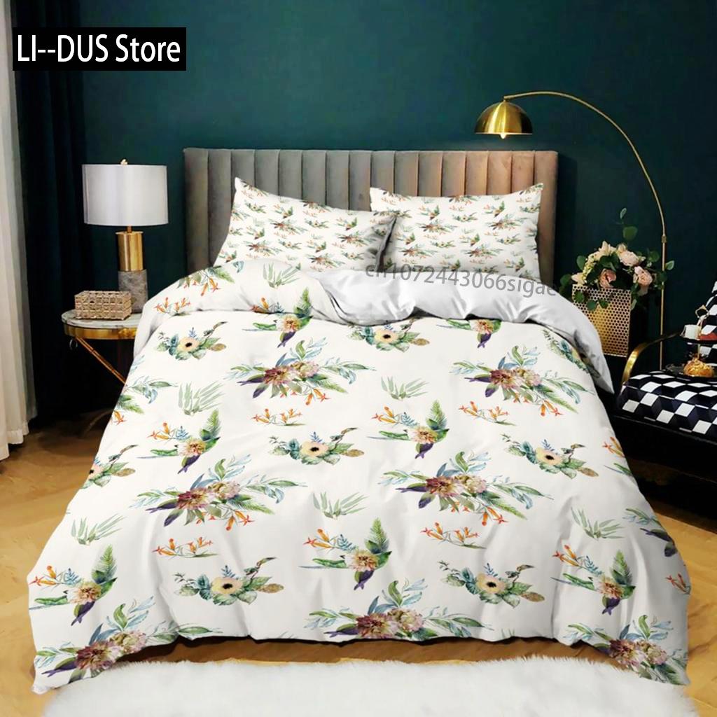 Poszewka na kołdrę Kaktusowa Rozmiar Queen King Poliester Wzór Kaktusów w Akwareli Bukiet Kolczastych Zielonych Roślin Kwitnie Zestaw Pościeli dla Dzieci