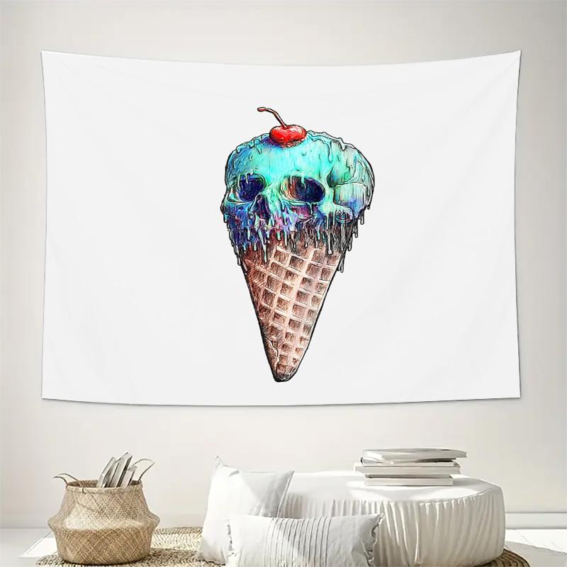 Ice Cream Tapestry Wall Hanging Aesthetic Room Decor Dorm Wall Art Summer Vibes Home Sweet Home Cute Food Graphic Cool Wall Cove
