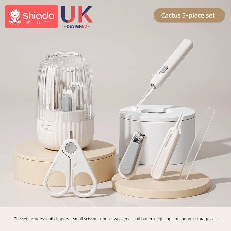 

Baby Nail Clippers Electric Nail Polisher Newborn Baby Children s Care Special Nail Clippers Polishing Tool Nail Cutter Cactus Nail Set + Luminous Ear Picks [5-Piece Set]