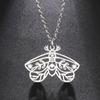 LIKGREAT Goth Aesthetic Punk Style Death Moth Necklace Sugar Skull Gothic Butterfly Necklace Stainless Steel Jewelry Gifts