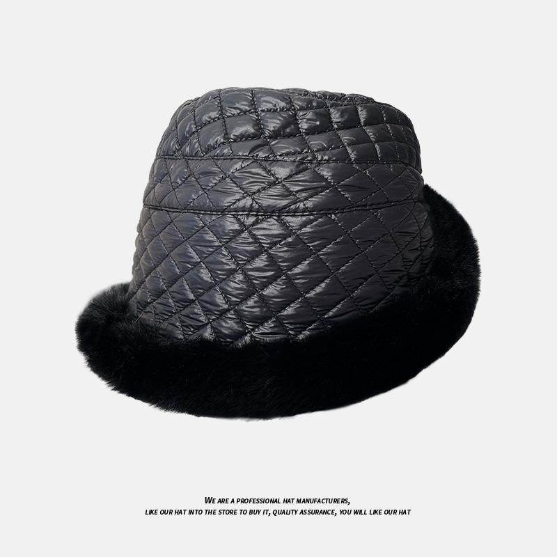 

Шляпа Женская Осень и Зима Корейская Мода Универсальная Хлопковая Клетчатая Шляпа-Рыбак Теплая Темпераментная Универсальная Шляпа-Ведро с Короткими Полями Плюшевая