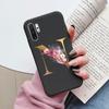 For Samsung Galaxy Note 10 Note10 Plus Case Flower Gold Letter A Z Shockproof Soft Silicone Phone Cover For Samsung Note 10+ Bag