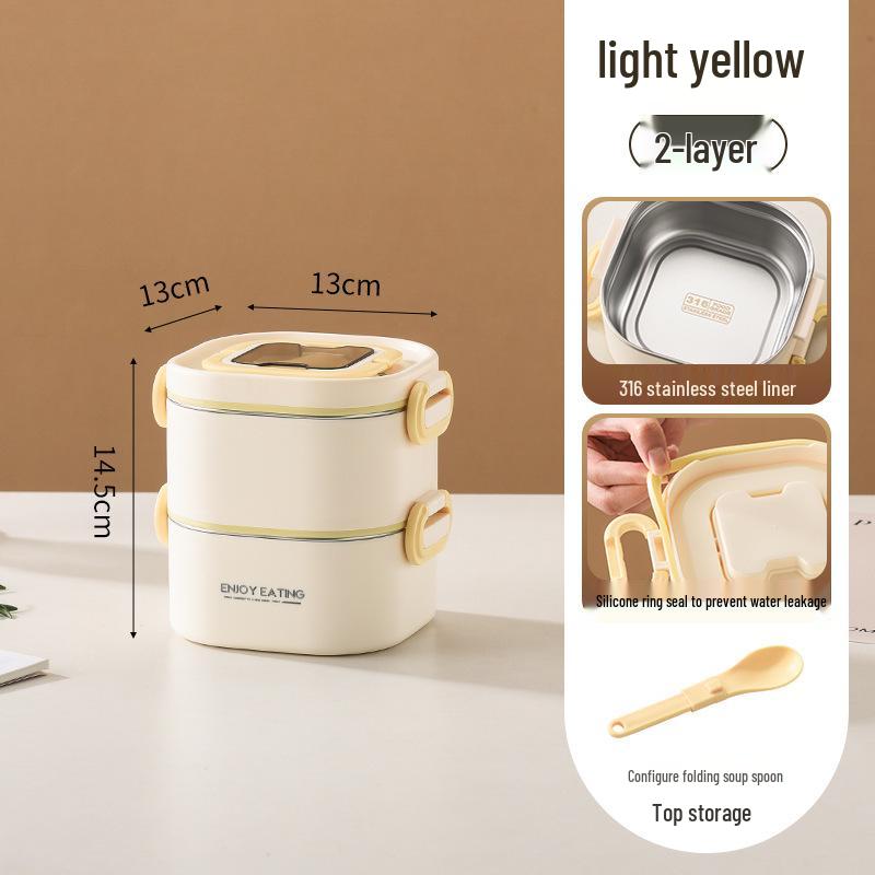 316 Multi-layer Stainless Steel Insulated Lunch Box for Office and School – Portable Bento with Lid