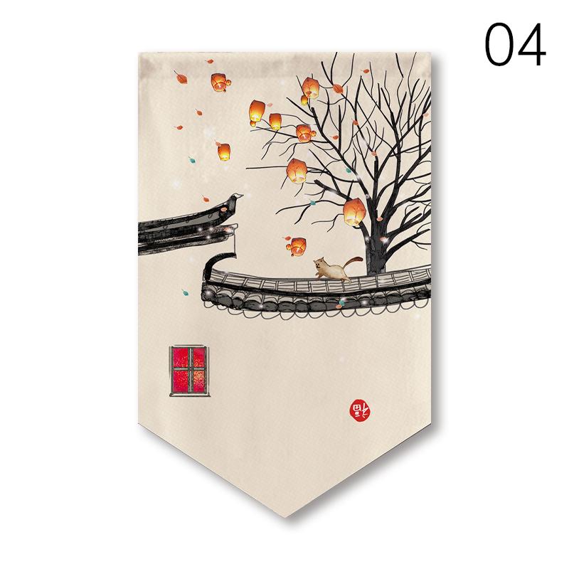 Chinese Style Pennant Home Decor Door Head Curtain Shop Signboard Homestay Teahouse Hanging Half-curtain Kitchen Short Curtain