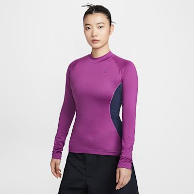 Nike ACG T Shirts Women s Purple Crew Neck Moderate S