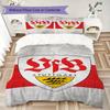 Set Copripiumino Trapuntato con Motivo VfB Stuttgart Federa Decorazione per la Casa Regalo di Compleanno (1 * copripiumino + 2 * federe senza imbottitura)97