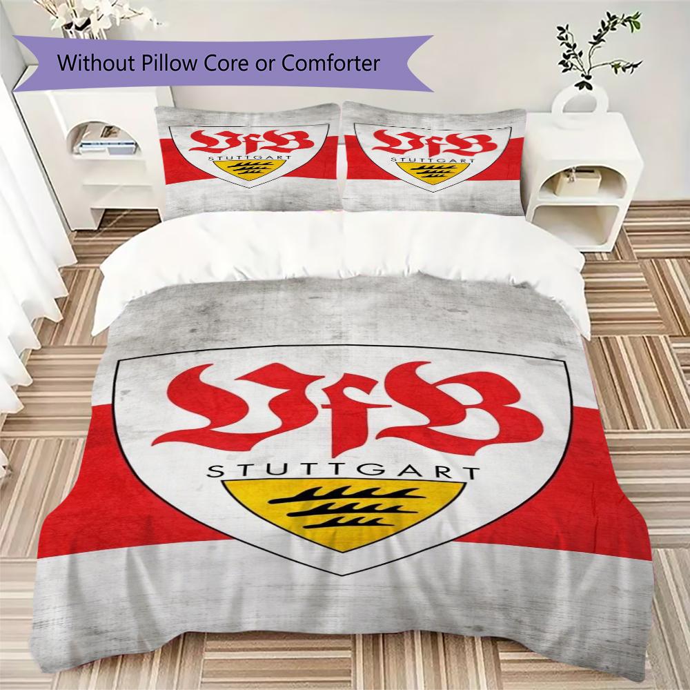 Set Copripiumino Trapuntato con Motivo VfB Stuttgart Federa Decorazione per la Casa Regalo di Compleanno (1 * copripiumino + 2 * federe senza imbottitura)97