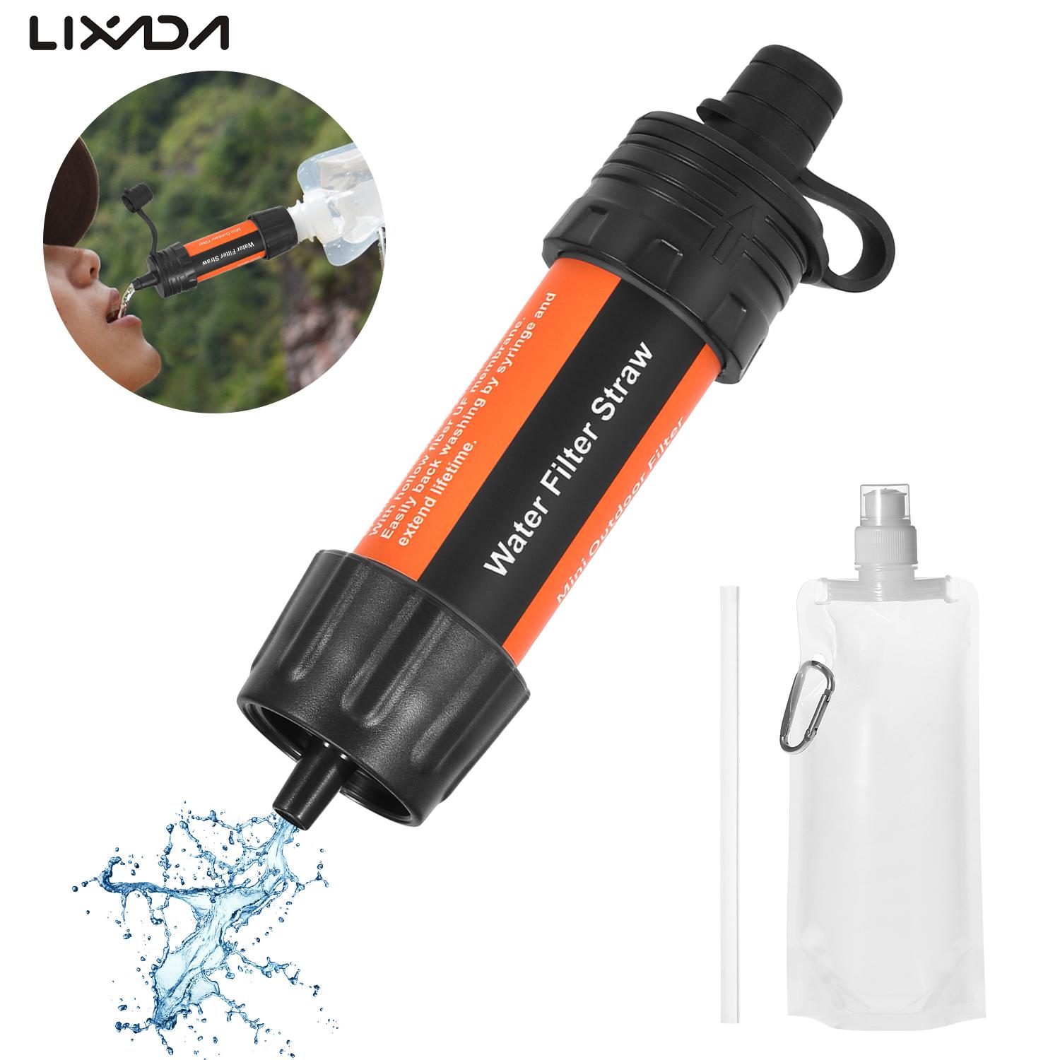 

2 PCS Outdoor Water Filter Straw Water Filtration System Water Purifier for Emergency Preparedness Camping Traveling