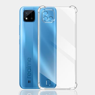 Realme C11 C20 C21Y C25Y İçin Darbeye Dayanıklı Şeffaf Kılıf Realme C11 2021 Arka Kapak RealmeC21Y C25Y Funda İçin Yumuşak Silikon Telefon Kılıfı