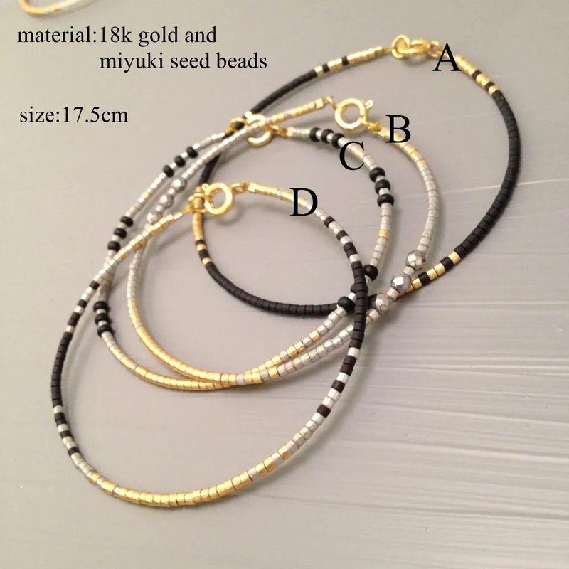 INS Niche Fashion Retro Style Miyuki Bead Woven Handmade Beaded Extremely Fine Girl Twin Small Bracelet Female