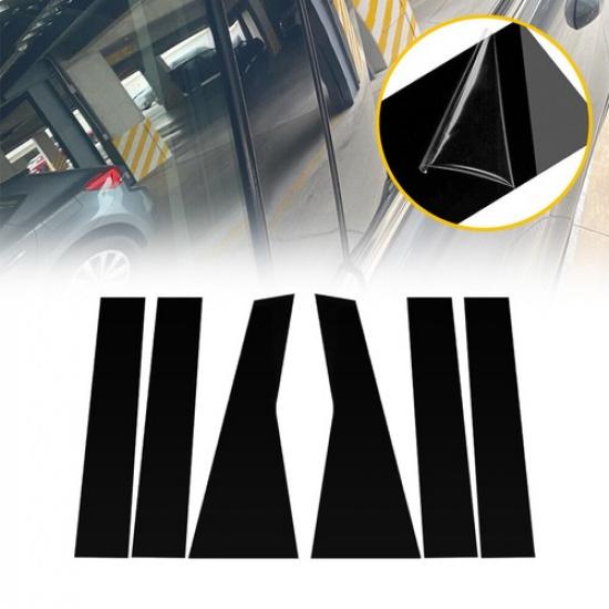 FOR 2012-2016 HONDA CRV CR-V Glossy B-PILLAR 6PCS POST PILLAR Piano Black US