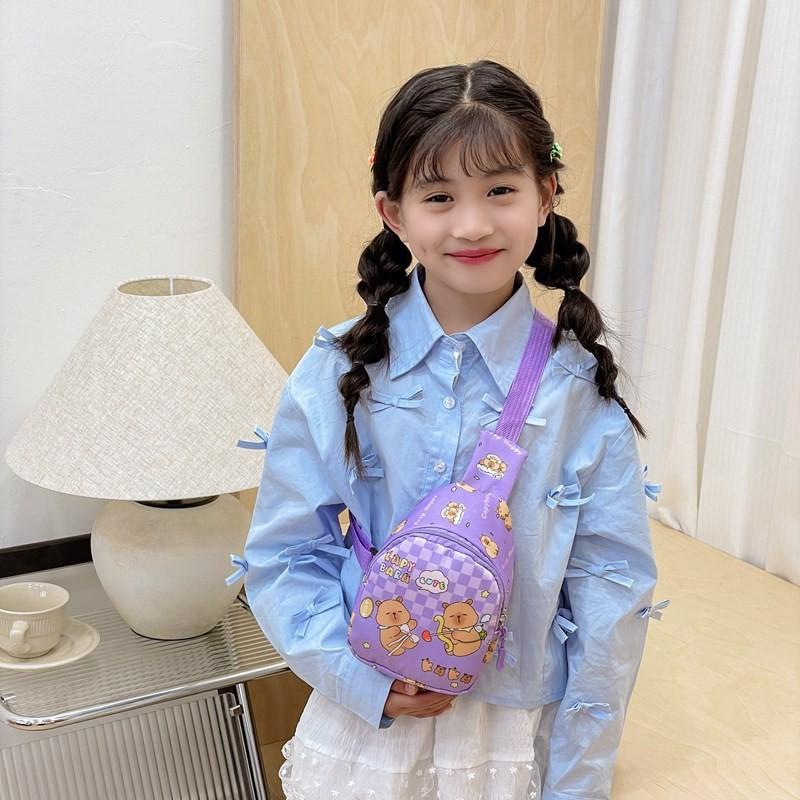 Capybara Animal Pattern Single Shoulder Crossbody Chest Bag Fashion Kids Gift