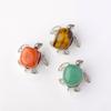 1pc Natural Crystal Tumbled Stone Turtle Jewelry Crystal Raw Stone Silvery  Home Office Decoration Holiday Gift rose quartz gift