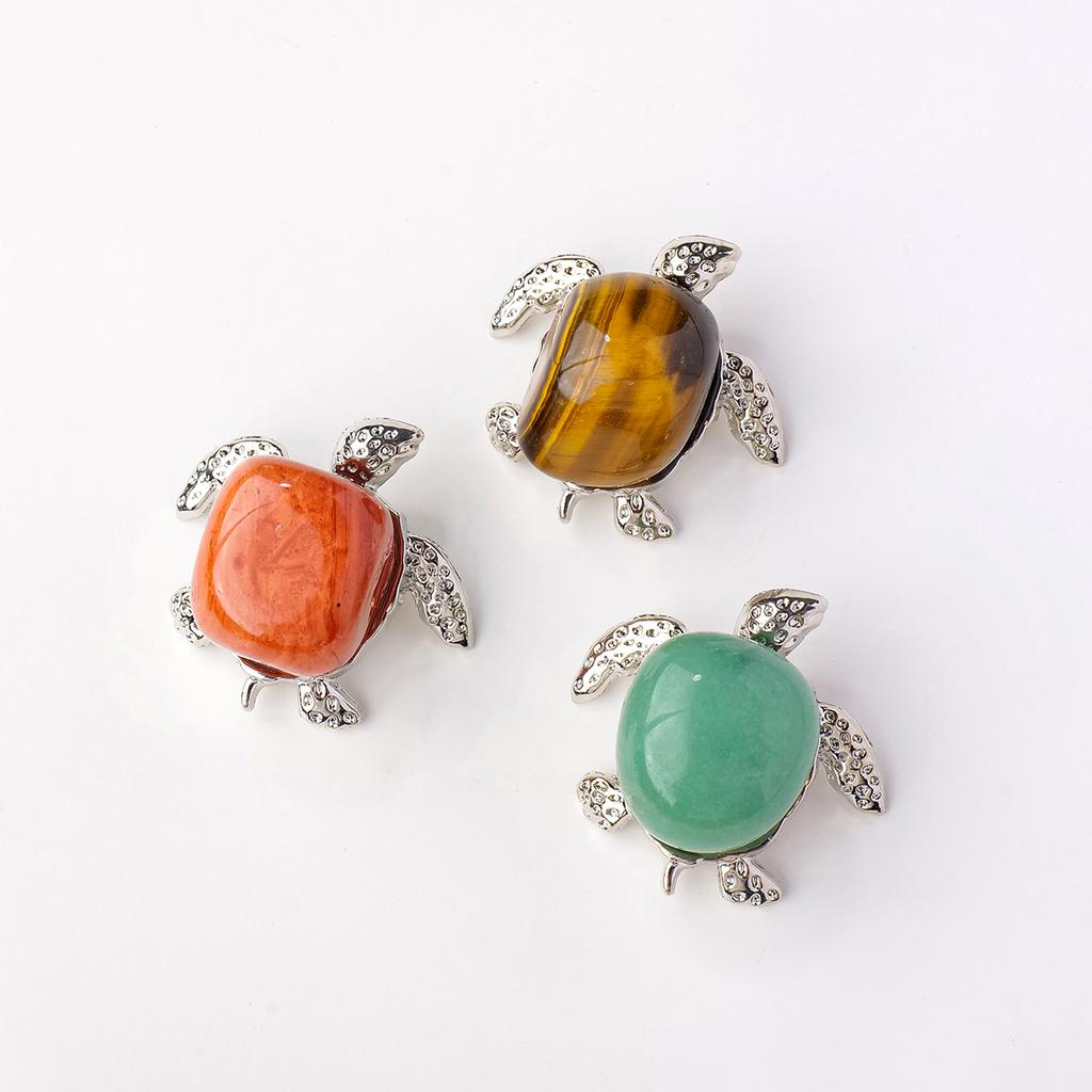 1pc Natural Crystal Tumbled Stone Turtle Jewelry Crystal Raw Stone Silvery  Home Office Decoration Holiday Gift rose quartz gift