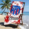 Custom Name Personalized Football Team Print Beach Towel, for Trip Camping Beach Party Home Decor, Birthday Gift for Family & Friends