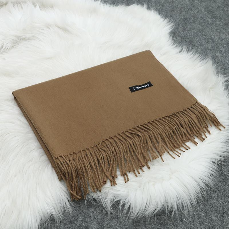 70 * 190cm Autumn And Winter New Imitation Cashmere Solid Color Scarf, Big Red Solid Color Shawl, Warm Dual-Use Scarf For Women