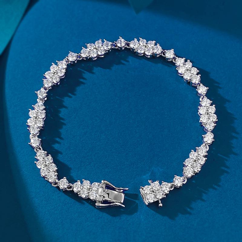 Luoxi Temple Jewelry 2024: Classic 925 Silver Full Diamond White Bracelet