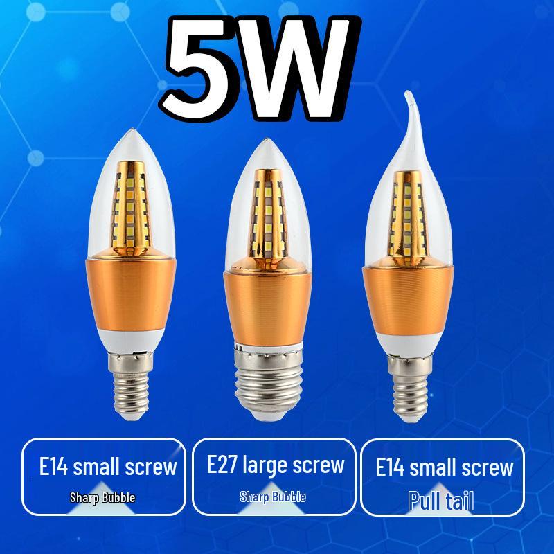E14 LED Chandelier Candle Bulb with Pointed Tip, E27 Screw Base