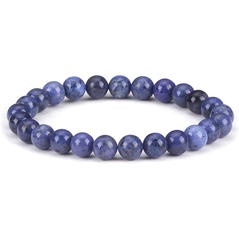 8mm Tiger Eye Crystal & Agate Beaded Bracelet - Handmade Elastic String