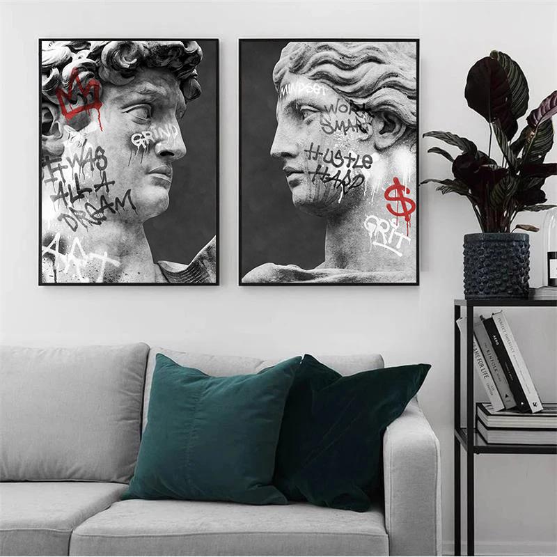 David Sculpture Posters and Prints Modern Canvas Painting Nordic Wall Art Pictures for Living Room Home Decoration