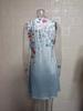 European and American Women's Floral Button A-line V-neck Sleeveless Dress, 2024 Fashion Trend.