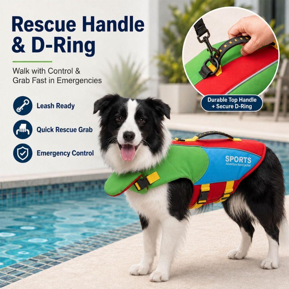 Tear Resistant Dog Swimming Vest Waterproof Pet Flotation Vest Dog Buoyancy Vest Outdoor Water