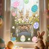 Easter Flower Rabbit Sticker PVC Festival Party Sticker New Wall Stickers  Window Decoration