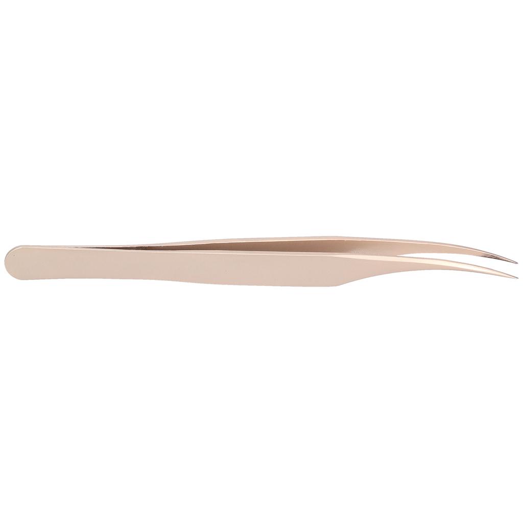 False Eyelashes Grafting Tweezers Fine Tip Stainless Steel Eyelash Extension Tool Tweezers(Gold