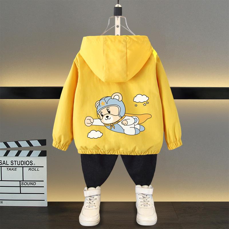 Jacke Kinder Outdoor Jungen und Mädchen Jacke Frühling Ball Dünner Abschnitt der Mittel- und Großkinder Locker Lässig Kapuze Rushing Mantel