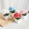 Fake Chrysanthemums Ball Flower In Pot Mini Artificial Potted Plants for Home Indoor Office Farmhouse Table Decor