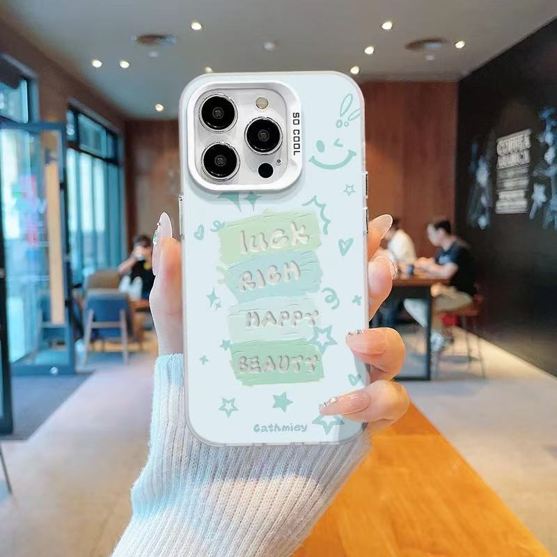The new trendy brand smiley face is suitable for iphone17 mobile phone case Apple 15promax/14 Europe and America 13pro12/16e.