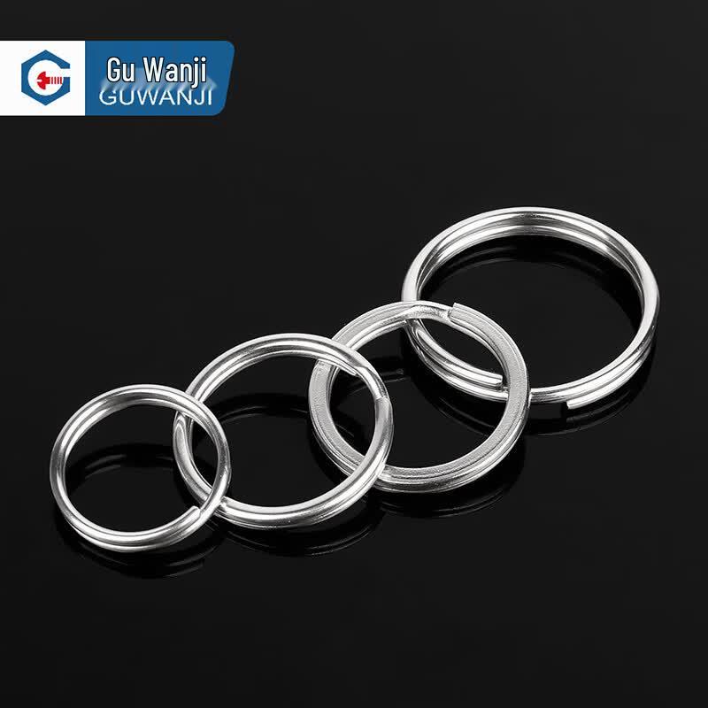 GUWANJI 304 Stainless Steel Flat Key Rings 1.5x30mm