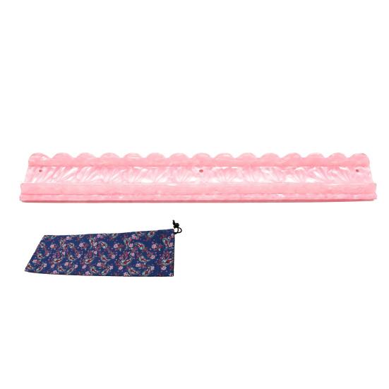 1/4Pcs Mahjong Rack with Magnetic Pusher & Storage Bag, Scalloped Acrylic Mah Jongg Tile Holder Pusher Bar, Gift for American Mahjong Players