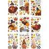 Thanksgiving Window Clings Double Sided Fall Leaves Autumn Window Clings for Glass Cute Turkey Gnome Autumn Window Stickers Fall Window Stickers Home