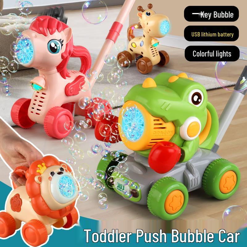2025 Handheld Automatic Bubble Machine Toy for Kids – Outdoor Push Cart Bubble Blower