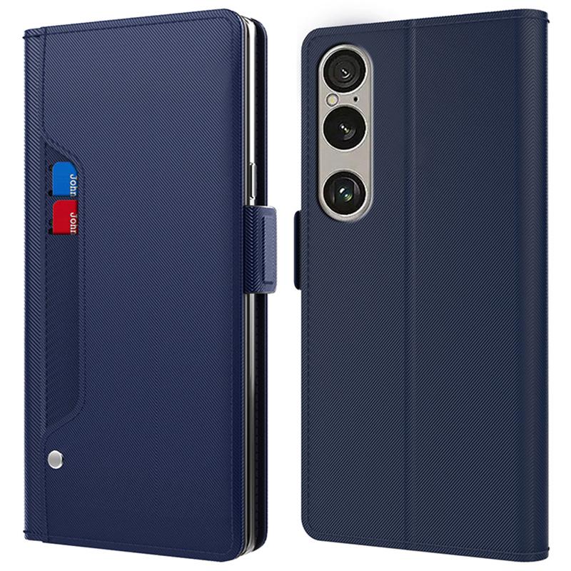 

Для Sony Xperia 1 VII Чохол Підставка Шкіряний Чохол для Телефону Тримач для Карт Дзеркало C