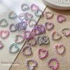 50Pcs White Purple Pink Heart Pearl Nail Decoration Hollow Charms Bulk 3D Nail Art Accessories For Women Girl Nails