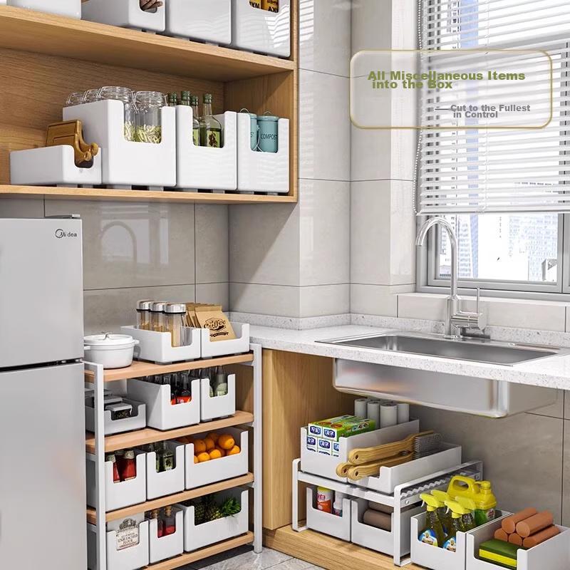 Jiadu Cabinet Storage Box, Snack And Miscellaneous Storage Basket, Household Kitchen Organizer, Desktop Right-Angled Storage Container