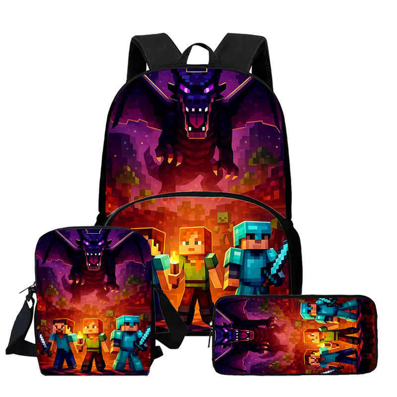 Minecraft Printed Backpack Children'S Elementary School Bag