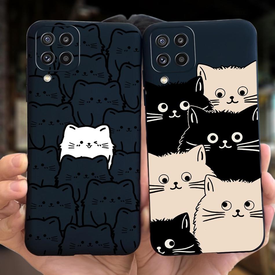 Custodia per Telefono Samsung Galaxy M22 Samsung M22 F22 SM-M225F E225F Gatto Carino Cartone Animato Colore Caramella Silicone Morbido Copertura Posteriore