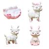 Miniature Deer Figurines Tiny Cartoon Resin Forest Animal Figures for Crafts Fairy Garden Accessories Cake Toppers