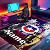 Custom Name Personalized Football Team Print Carpet, Versatile Home Decor Rug, for Playroom, Apartment, Balcony, Entryway, Hallway Gift
